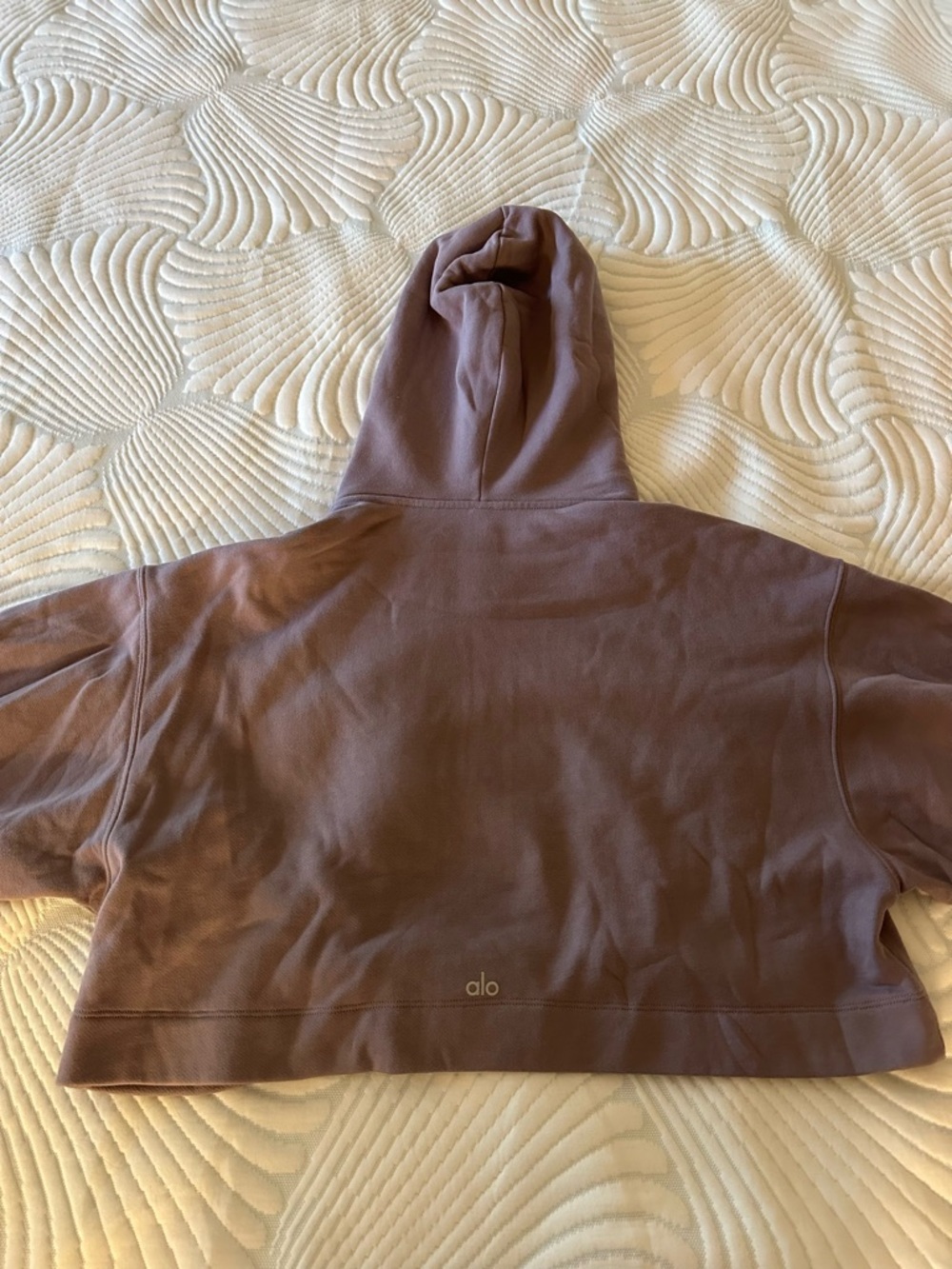 ALO Yoga Dusty Lavender Cropped Hoodie - Picture 3 of 4